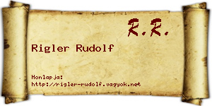 Rigler Rudolf névjegykártya